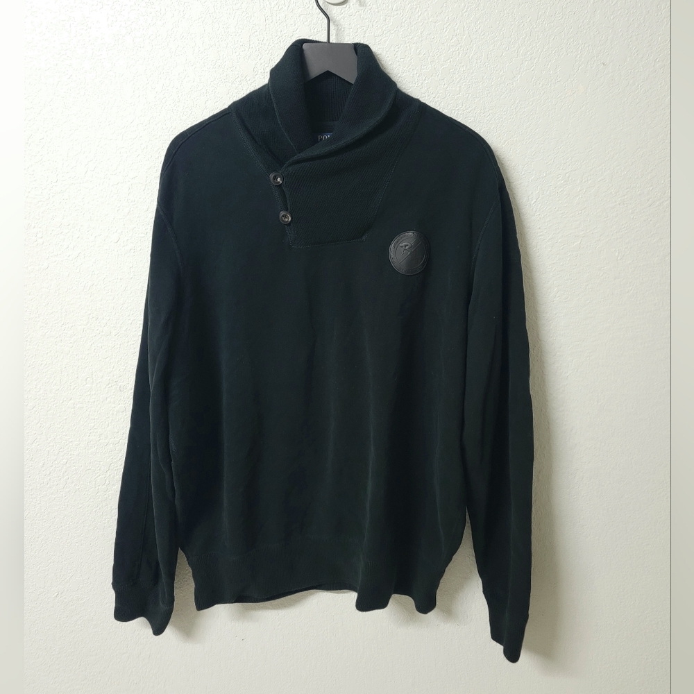 Polo Ralph Lauren Black Shawl Neck Sweater Men's XL